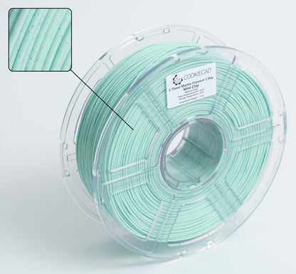 Cookiecad Mint Chip Marble PLA filament detail – marble veining pattern