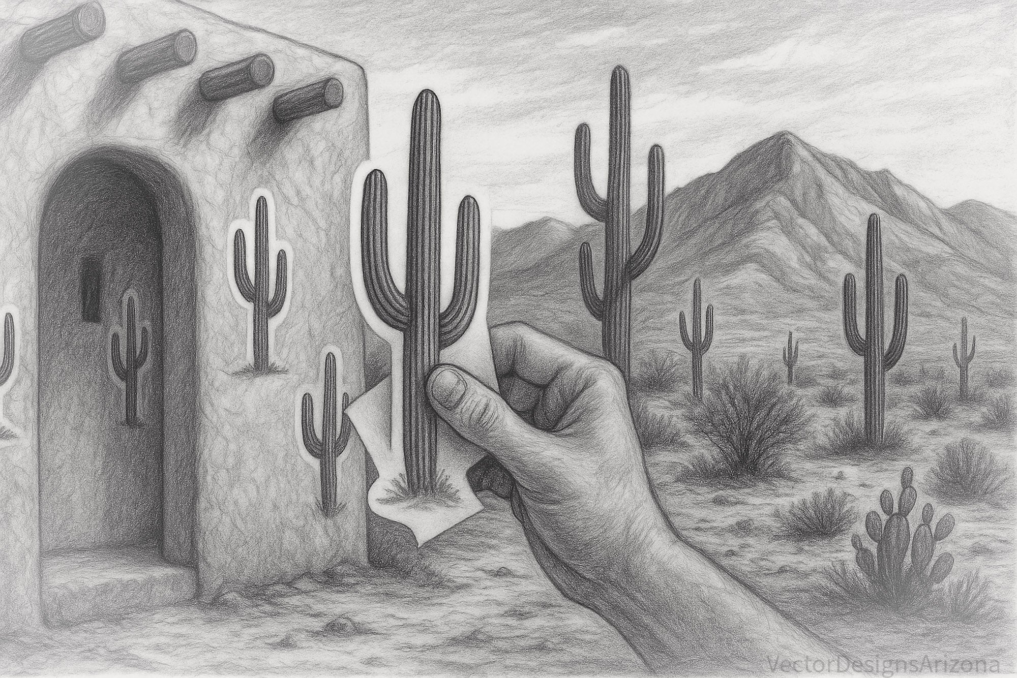 Southern Arizona desert backdrop for VectorDesignsArizona collection