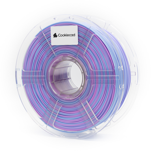 Cookiecad Unicorn TPU 95A filament 1.75mm 1kg – pink to purple to blue gradient, flexible spool