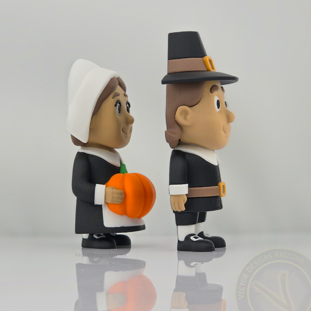 Side profile of 3 inch flexy Pilgrim pair showing flat backs for flush display