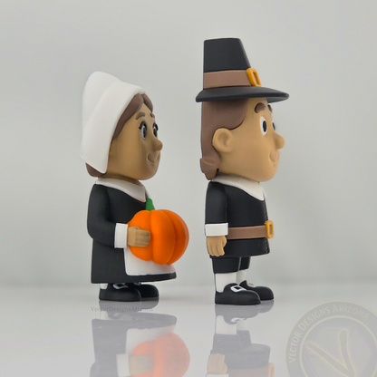 Side profile of 3 inch flexy Pilgrim pair showing flat backs for flush display