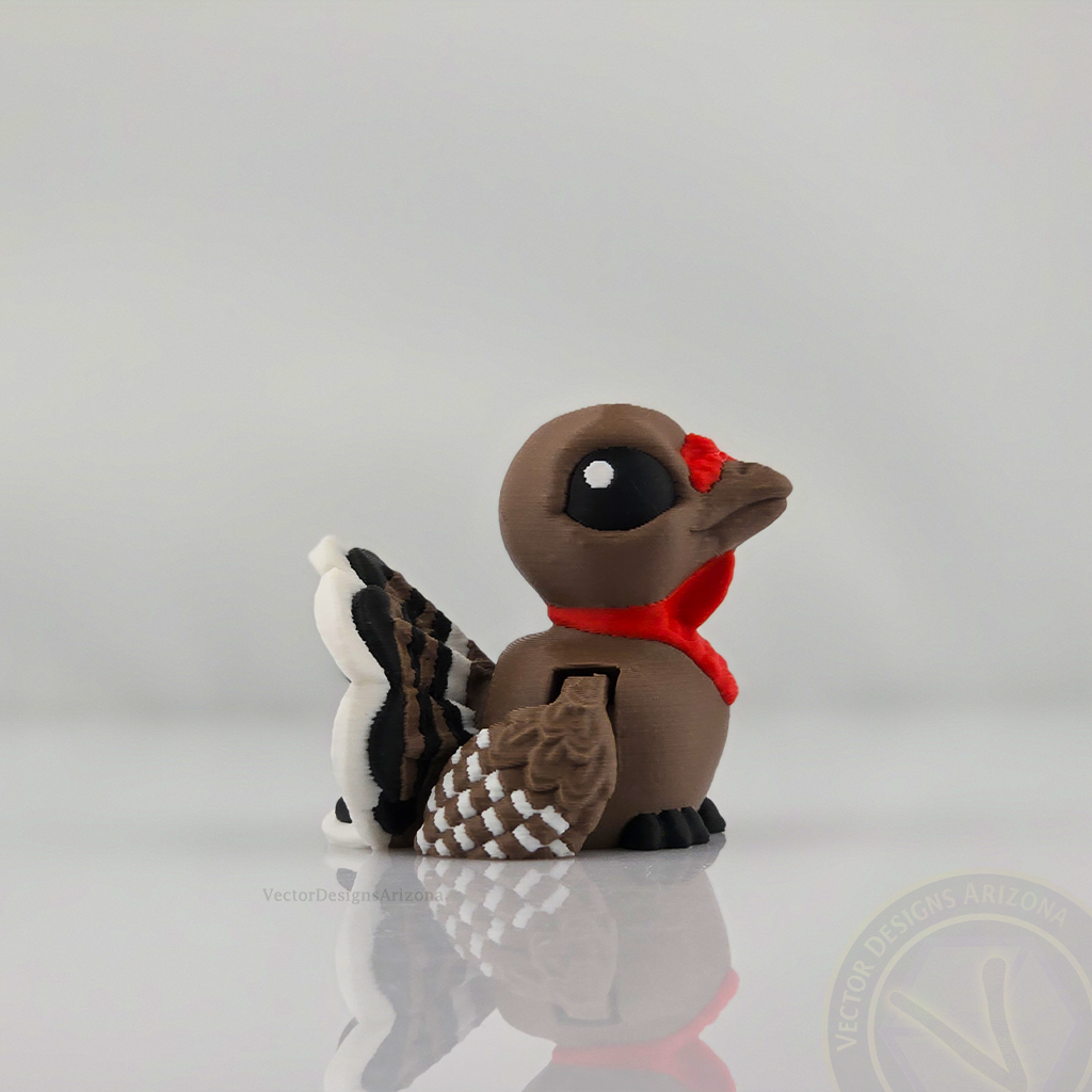 Flexy turkey fidget 1.6 inches with 360 degree body, side angle