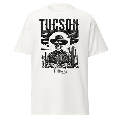 Vintage Tucson Arizona T-shirt with retro desert souvenir graphic on white Gildan 5000 tee by VectorDesignsArizona